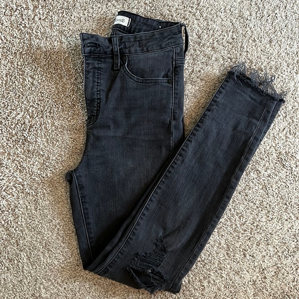 Greyish black vintage Madewell denim.
